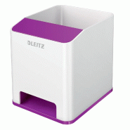 LEITZ Pot à crayons Dual Wow, en polystyrène coloris blanc/violet - violet 53631062