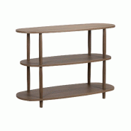 Oviala Business Etagère haute effet bois 120x77 cm bois foncé, L 120 x l 40 x h 77 cm Oviala - marron Bois manufacturé 115560