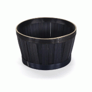 Panier rond en bambou noir - Diam. 21.5xH. 12cm - Multi usages en commerces