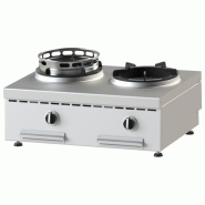 Plan de cuisson wok à gaz de table 2 brûleurs - puissance 23 kw - 8... - PAHA0013