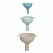 San Ignacio KINVARA - Lot de 3 entonnoirs avec filtre Ø6 / 8 / 10 cm - bleu SANR068 San Ignacio KINVARA - Lot de 3 entonnoirs avec filtre Ø6 / 8 / 10 cm - bleu SANR068