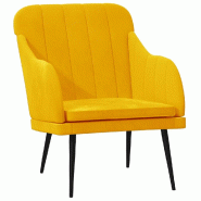 VidaXL Fauteuil Jaune 63x76x80 cm Velours Modèle Vega Master Concept - 351460