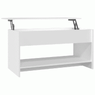 VidaXL Table basse blanc 102x50x52,5 cm bois d'ingénierie Modèle Élégia Design - 809647