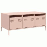 VidaXL Table basse rose 101,5x50x43,5 cm acier laminé à froid Modèle Oasis Plus - 851269