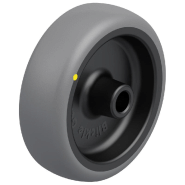 Roue de 100 mm avec caoutchouc thermoplastique gris conducteur d'électricité sur polypropylène Roue de 100 mm avec caoutchouc thermoplastique gris conducteur d'électricité sur polypropylène