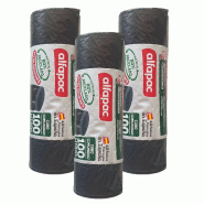 Alfapac - Sacs poubelle 100L 84x105cm pour conteneur communautaire 3 rouleaux x 10 unités (80% recyclés) - noir PK6948