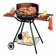 Barbecue St. Tropez en placage de bambou 54 cm avec roulettes - SCO 38403