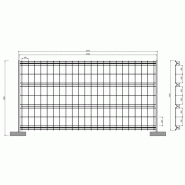 BARRIÈRE DE CHANTIER 4 TUBES AVEC SES PLOTS