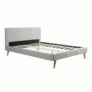 CADRE DE LIT REMO 140CM SOMMIER GRIS