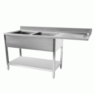 Cuistance Plonge evier espace lave vaisselle à droite avec sous tablette 1800 x 700 x 950 mm - inox STSD187R