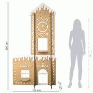 Décor maison pain d'épice en MDF avec étagères recto/verso 109 x 206cm