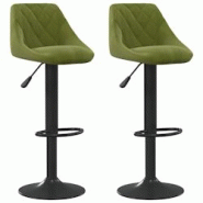 Décoshop26 - Lot de 2 tabourets de bar chaises hautes coutures en losange en velours vert clair cadre en acier DEC029885 - 3000257610110 Décoshop26 - Lot de 2 tabourets de bar chaises hautes coutures en losange en velours vert clair cadre en acier DEC029885 - 3000257610110