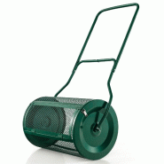 Épandeur à compost 124 x 60,5 x 39 cm grande capacité 76 L et poignée en forme de U design moderne en métal vert 20_0014736 - vert métal 3000228421820