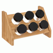 FIVE - Porte-épices en bambou pour 6 pots - noir JJ4983