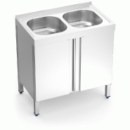 FRICOSMOS Evier à portes battantes 2C 800x500x850 mm. Dimensions cuve 340x370x150 mm. - inox 051210OST