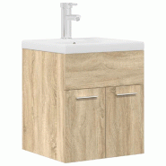 Helloshop26 - Armoire lavabo de salle de bain murale avec vasque intégrée rangement compact 41 x 38,5 x 46 cm en bois d'ingénierie 02_0055762 - Boi