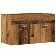 Helloshop26 - Armoire lavabo murale pour salle de bain design peu encombrant 90 x 38,5 x 46 cm en bois d'ingénierie vieux bois 02_0050799 - Bois mass