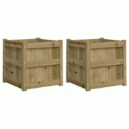 Helloshop26 - Jardinière bac lit surélevé plantes fleurs jardin terrasses lot de 2 bois de pin imprégné marron 02_0039033 - 3000217999699 Helloshop26 - Jardinière bac lit surélevé plantes fleurs jardin terrasses lot de 2 bois de pin imprégné marron 02_0039033 - 3000217999699