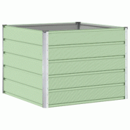 Helloshop26 - Jardinière moderne design épuré 100 x 100 x 75 cm pratique pour terrasse jardin en acier vert pastel 02_0059257 - vert acier 30002410