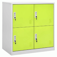 Helloshop26 - Lot de 2 armoires à casiers modernes avec serrures 90 x 45 x 92,5 cm en acier gris clair 02_0055151 - gris acier 3000238840710