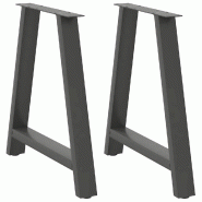Helloshop26 - Lot de 2 pieds de table en A réglables pour table à manger 70 x 73 cm robustes et modernes en acier anthracite 02_0057130 - acier 3000
