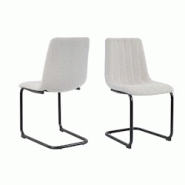 Möbilia Chaise luge, lot de 2 | revêtement tissu texturé | structure métal | L 43 x P 53 x H 87 cm | beige – noir - multicolore multi-matériau Möbilia Chaise luge, lot de 2 | revêtement tissu texturé | structure métal | L 43 x P 53 x H 87 cm | beige – noir - multicolore multi-matériau