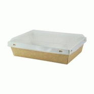 Packnwood FHC - 100Pcs - Boite kraft avec couvercle plastique transparent 200x140mm H50mm 1000ml - marron en carton 210KVIEW1000 Packnwood FHC - 100Pcs - Boite kraft avec couvercle plastique transparent 200x140mm H50mm 1000ml - marron en carton 210KVIEW1000