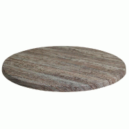 Plateau rond de table extérieur Werzalit Ø60cm décor Montpellier