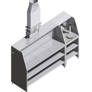 Table de préparation peinture aspirante avec ventilateur de 2 700 m3/h