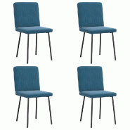 VidaXL Chaises à manger lot de 4 Bleu Velours Modèle Ilvoria - 3315296