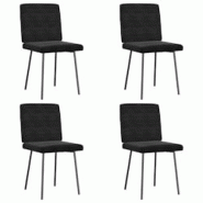 VidaXL Chaises à Manger Lot De 4 Noir Velours - noir 8721158567079 VidaXL Chaises à Manger Lot De 4 Noir Velours - noir 8721158567079