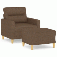 VidaXL Fauteuil avec repose-pied Marron 60 cm Tissu Modèle Vega StudioDesk Plus - 3201068