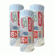 Alfapac - Sacs poubelle à fermeture automatique 50 L 68 x 75 cm, 3 rouleaux x 15 unités (80 % recyclés) - blanc PK6950