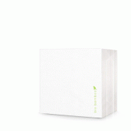 Bio Bamboo® - Serviette jetable, 25 x 25 cm, extrêmement douce, compostable, viscose de bambou, 1000 pièces, blanc - blanc Bambou BIO.102