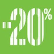 Étiquettes adhésives carrées -20% Soldes Gencod vert 3,3x3,3cm - boîte de 500