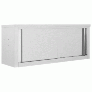 Helloshop26 - Armoire de cuisine murale avec portes coulissantes 120 x 40 x 50 cm design hygiénique rangement facile à nettoyer en 02_0046015 - inox
