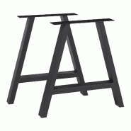 Helloshop26 - Lot de 2 pieds de table meuble moderne design original DIY acier 40 x 40 cm noir 03_0009661 - noir acier 3000224803620