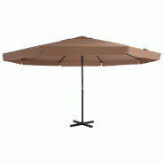 Helloshop26 - Parasol d'extérieur avec poteau en aluminium 500 cm taupe 02_0008277 - aluminium 3000442482720