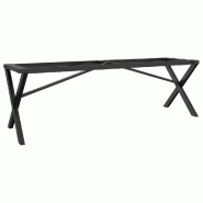 Helloshop26 - Pieds de table basse cadre en X noir 140 x 30 x 43 cm robustes et stables style industriel en acier 02_0047239 - noir acier 300023467044