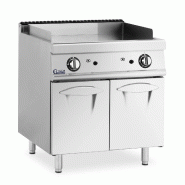 Helloshop26 - Plancha gaz 12 kw lisse 50 300 °c propane / lpg / gaz naturel armoire intégrée acier inoxydable acier chromé argent 14_0009531 - ino