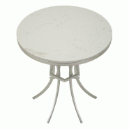 Mauro Ferretti Table Basse Istanbul Avec Structure Argentée Et Plateau Effet Marbre - Un Complément Raffiné Pour La Détente - 1428910000 - blanc 1