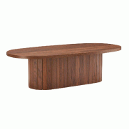 Oviala Business Table basse ovale en mélaminé bois foncé - marron Bois manufacturé 114494