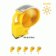 Pack 5 feux défilants simple face / solaire + piles