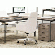Siège de bureau Cape en simili-cuir avec piètement 5 branches aluminium brillant et roulettes Siège de bureau Cape en simili-cuir avec piètement 5 branches aluminium brillant et roulettes