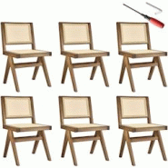 TecTake GmbH tectake Lot 6 chaises en bois avec cannage viennois design rétro chêne clair - 405907 - beige Bois massif 405907 TecTake GmbH tectake Lot 6 chaises en bois avec cannage viennois design rétro chêne clair - 405907 - beige Bois massif 405907