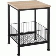 Tectake Table d’appoint Grimsby 40x40x55,5cm - Bois clair industriel, Chêne Sonoma - 404695 - marron Bois massif 404695