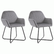 VidaXL Chaises à manger lot de 2 gris velours Modèle Atlas Élégance Plus - 249804