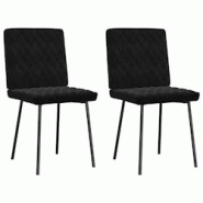 VidaXL Chaises à Manger Lot De 2 Noir Velours - noir 4101109 VidaXL Chaises à Manger Lot De 2 Noir Velours - noir 4101109