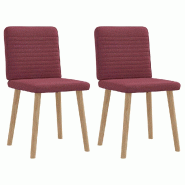 VidaXL Chaises à manger lot de 2 rouge bordeaux tissu Modèle Ambre Chic - 4101147