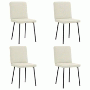 VidaXL Chaises à Manger Lot De 4 Crème Velours - beige 8721158567406 VidaXL Chaises à Manger Lot De 4 Crème Velours - beige 8721158567406